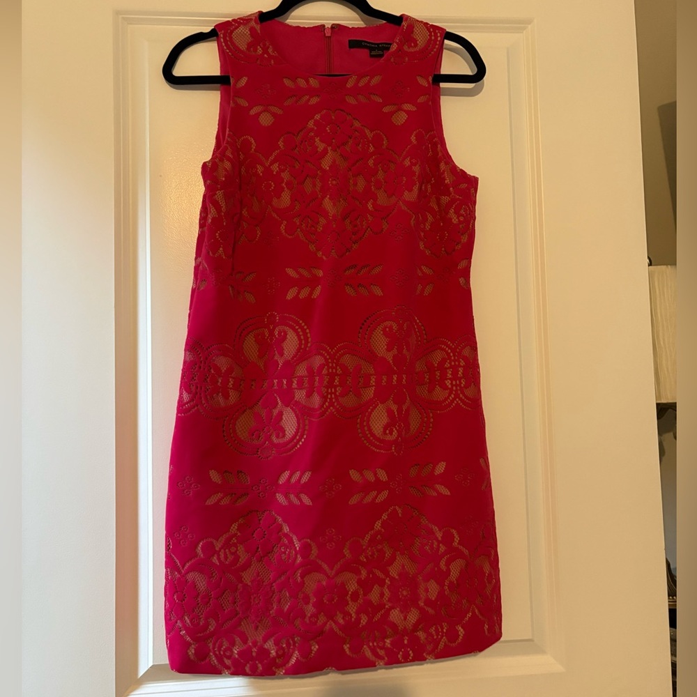 Elegant Deep Pink Lace Dress